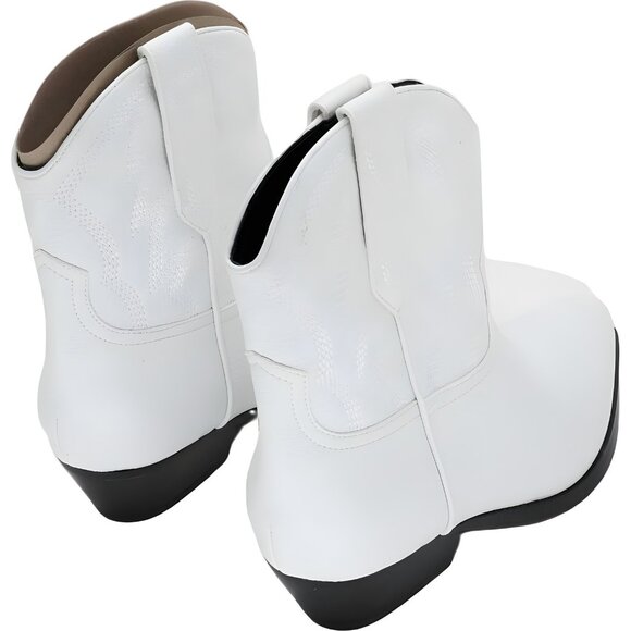 Guess Ginette 3 White Western Ankle Cowboy Boots for Women US 7.5M - Picture 3 of 6